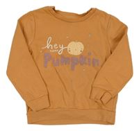 Oranžová mikina s tekvicou a nápismi a hviezdičkami George