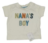 Nové - bílé pruhované tričko s nápisy Nutmeg