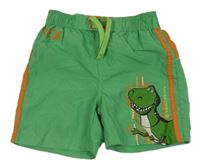 Zeleno-oranžové plážové kraťasy s T-Rexem M&S