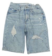 Svetlomodré rifľové kraťasy s vyšúchaním H&M