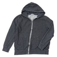 Tmavosivá melírovaná prepínaci mikina s kapucňou H&M
