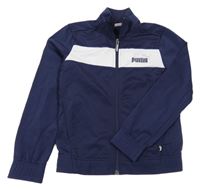 Tmavomodro-biela prepínaci športová mikina s logom PUMA