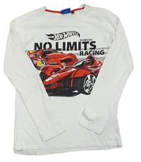 Biele tričko s formulou a autem - Hot Wheels