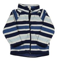 Modro-biela pruhovaná fleecová prepínaci mikina H&M