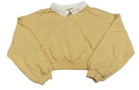 Piesková á crop mikina s golierikom H&M