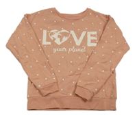 Staroružová bodkovaná á mikina s nápisom Primark