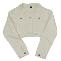 Smotanová rifľová crop bunda Shein