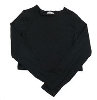 Čierne rebrované crop tričko Matalan