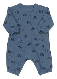 Tmavomodrý bodkovaná ý overal s duhami George