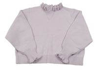 Lila svetr s volánkem