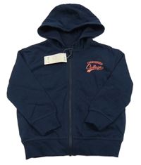 Nové - Tmavomodrá prepínaci mikina s nápisom a kapucňou Lupilu