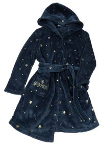 Tmavomodrý chlupatý župan s Hermionou a kapucí - Harry Potter