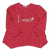 Tmavorůžové asymetrické triko s motýly Topomini