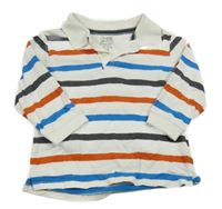 Smetanovo-farebné pruhované polo tričko Place