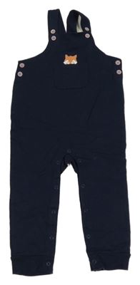 Tmavomodré laclové tepláky s liškou BPC