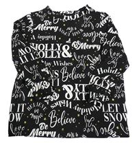 Čierne úpletové tričko s nápismi Matalan