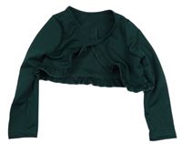 Tmavozelené rebrované bolerko s volánikmi