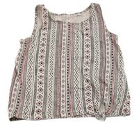 Svetloružová -čierny vzorovaný crop top C&A