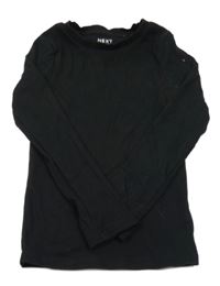 Černé žebrované triko Next