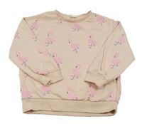 Ružová mikina s plameňáky M&S