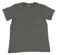 Tmavosivé melírované tričko s vreckom H&M