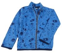 Modrá fleecová prepínaci mikina s vesmírom Lily & Dan