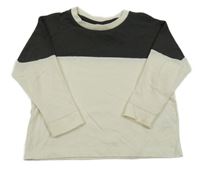 Smetanovo-antracitové tričko Zara