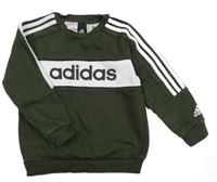 Kaki-biela mikina s nápisom Adidas