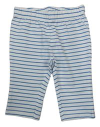 Bielo-modré pruhované capri legíny Blue Seven