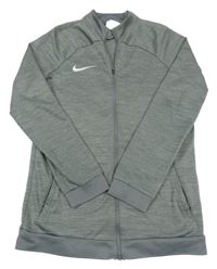 Khaki melírovaná sportovní propínací funkční mikina s logem Nike