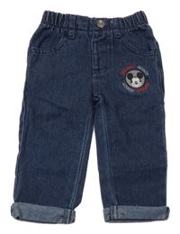 Tmavomodré jogger rifle s Mickeym Disney