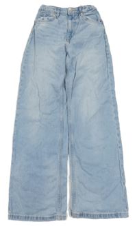 Svetlomodré široké high waist rifle H&M