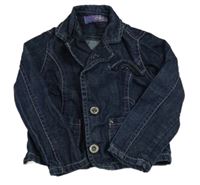 Tmavomodrá rifľová bunda s vreckami