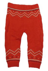 Červené vzorované pletené tepláky Next