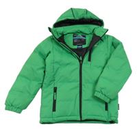 Zelená šusťáková zimní bunda s logem a kapucí Trespass