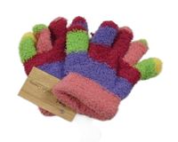 Nové - barevné pruhované prstové žinylkové rukavice 