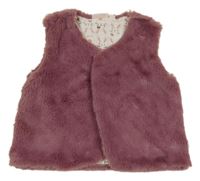 Staroružová kožušinová podšitá vesta Liegelind