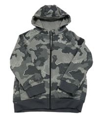 Sivo-tmavosivá army prepínaci mikina s kapucňou Nutmeg