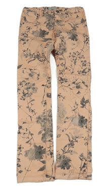 Meruňkovo-sivé kvetované skinny nohavice Name it