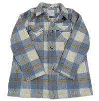 Modro-smetanová kostkovaná košilová bunda Matalan