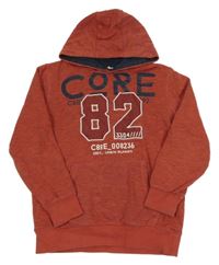 Vínová mikina s nápisom a číslom a kapucňou Yigga