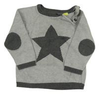 Sivý ľahký sveter s hviezdou H&M