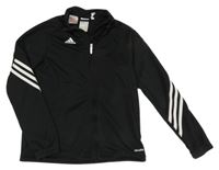 Černá sportovní funkční propínací mikina s logem Adidas