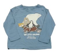 Modré triko s potiskem C&A