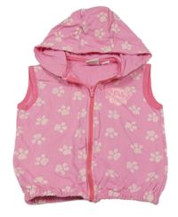 Ružová prepínaci tepláková vesta s tlapkami a kapucňou Pep&Co