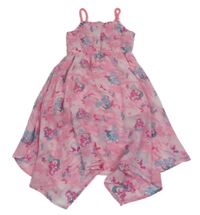 Ružové šifónové šaty s mořskými pannami Dopodopo