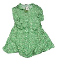 Nové - zelené květované lehké propínací šaty Matalan