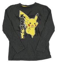 Tmavosivé tričko s Pikachu