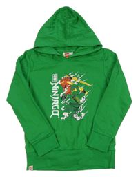 Zelená mikina s Ninjago a kapucňou