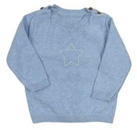 Svetlomodrý melírovaný sveter s hviezdou M&S
